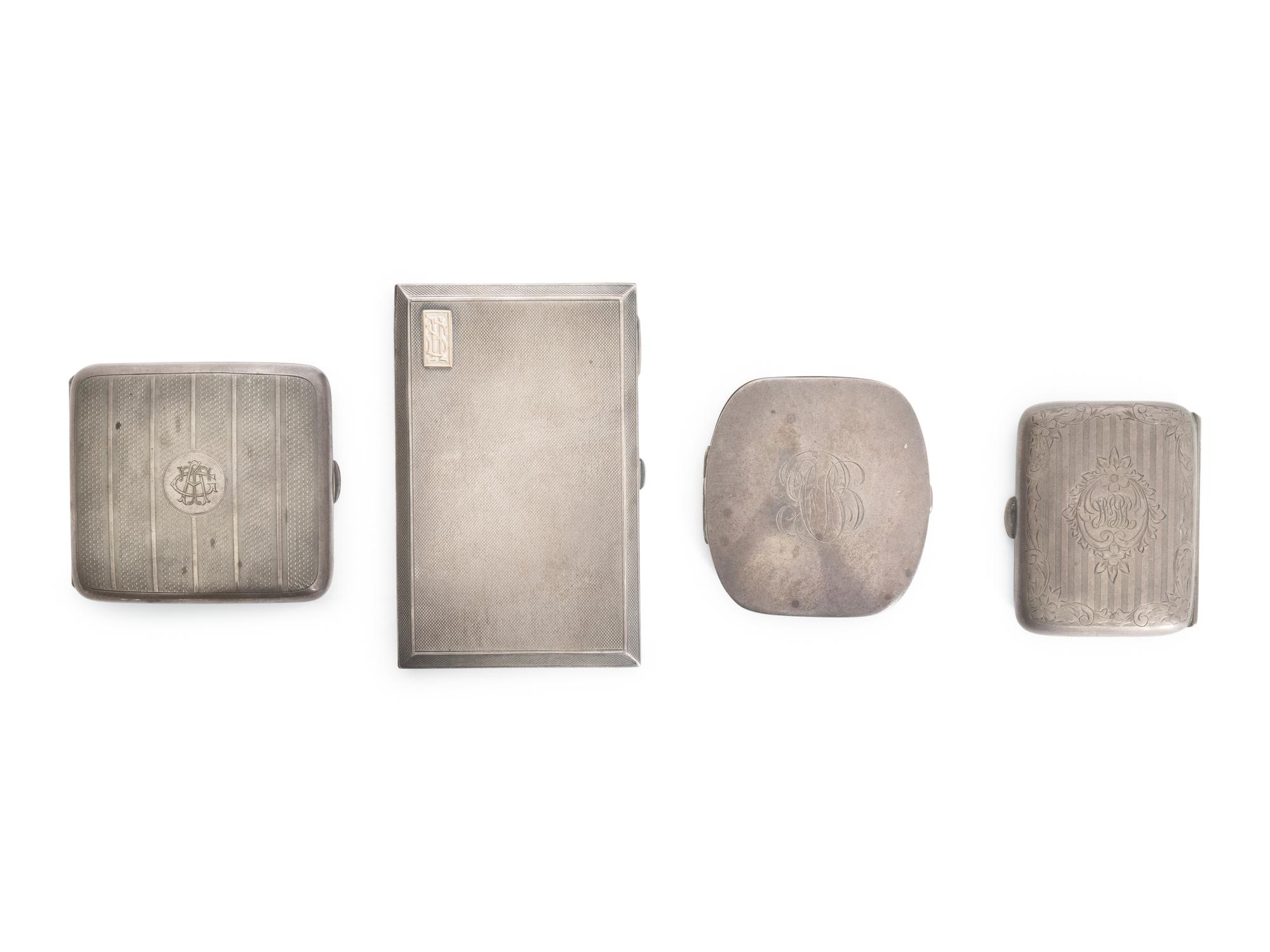 A Collection of Four English Victorian Silver Cases
