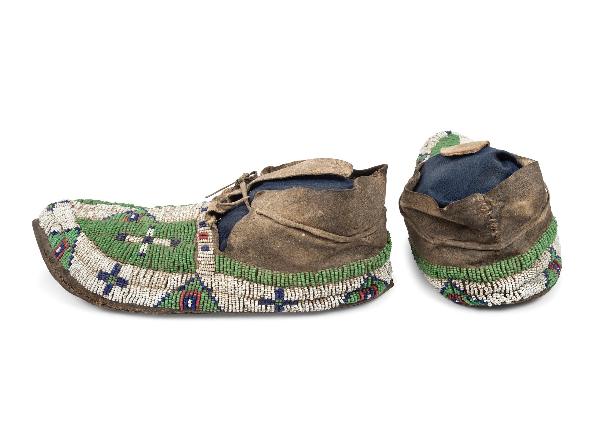 Sioux Beaded Hide Moccasins