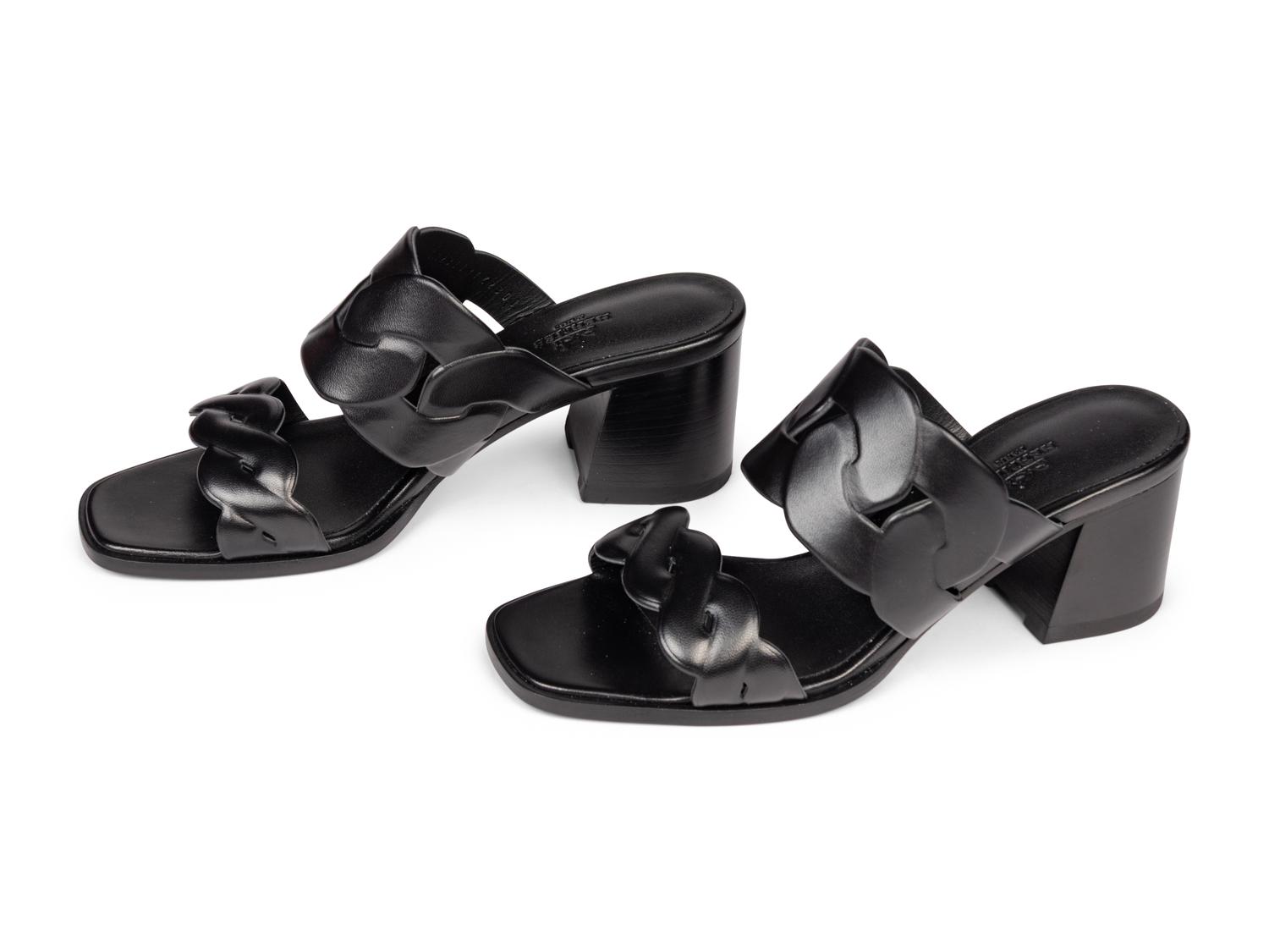 HERMÈS, GABY HEELED LEATHER SANDALS