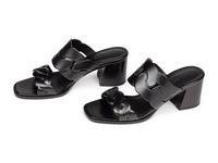HERMÈS, GABY HEELED LEATHER SANDALS
