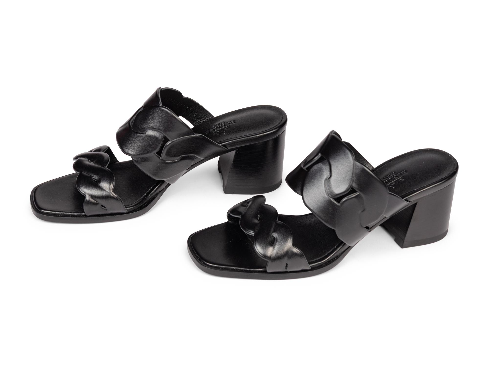 HERMÈS, GABY HEELED LEATHER SANDALS