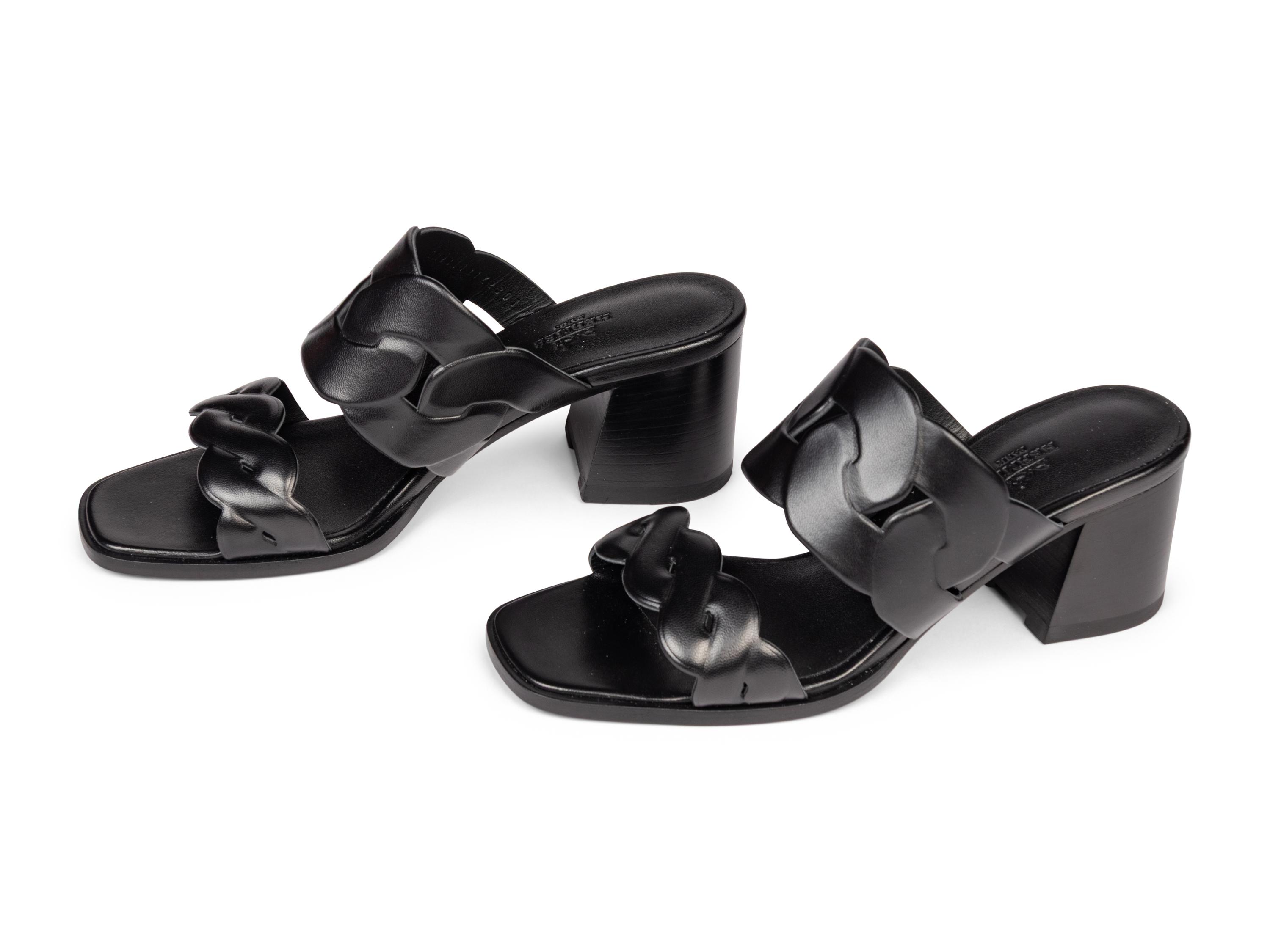 HERMÈS, GABY HEELED LEATHER SANDALS