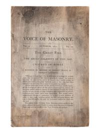 [CHICAGO FIRE]. BAILEY, John C.W. The Voice of Masonry. Vol. 9, No. 10. [Chicago]: [John C.W. Bailey], October 1871.