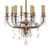 A Neoclassical Style Silver-Plate Eight-Light Chandelier