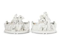 A Capodimonte Porcelain Two-Piece Table Garniture