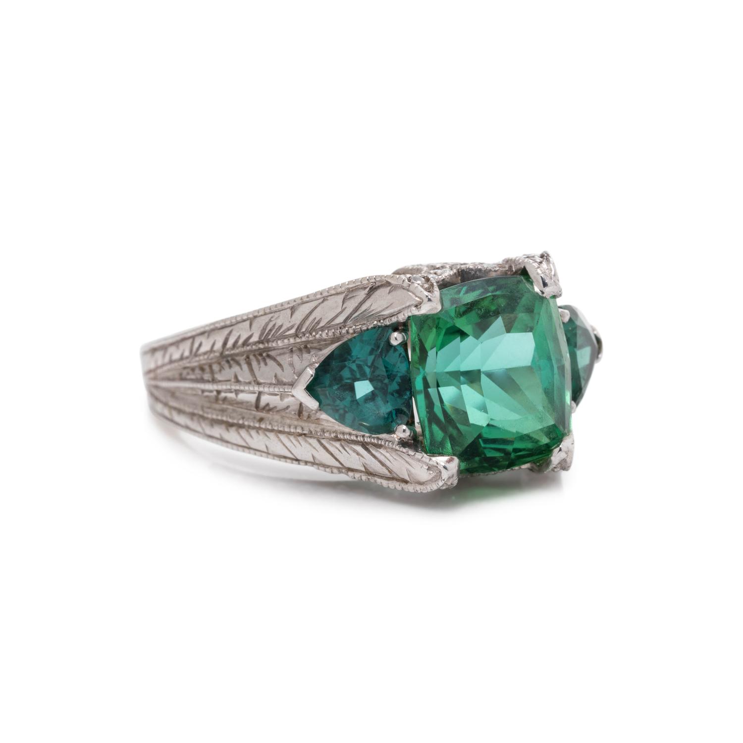 TOURMALINE AND DIAMOND RING