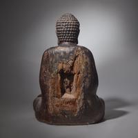 A Large Chinese Lacquered Wood Seated Buddha, Late Ming/Early Qing Dynasty — 明末清初 木髹漆巨型坐佛