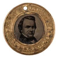 [POLITICS]. Douglas & Johnson back-to-back campaign ferrotype. 1860.