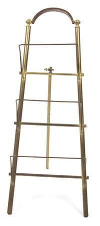 A Brass Magazine Rack Height 28 1/4 inches. — 20TH CENTURY