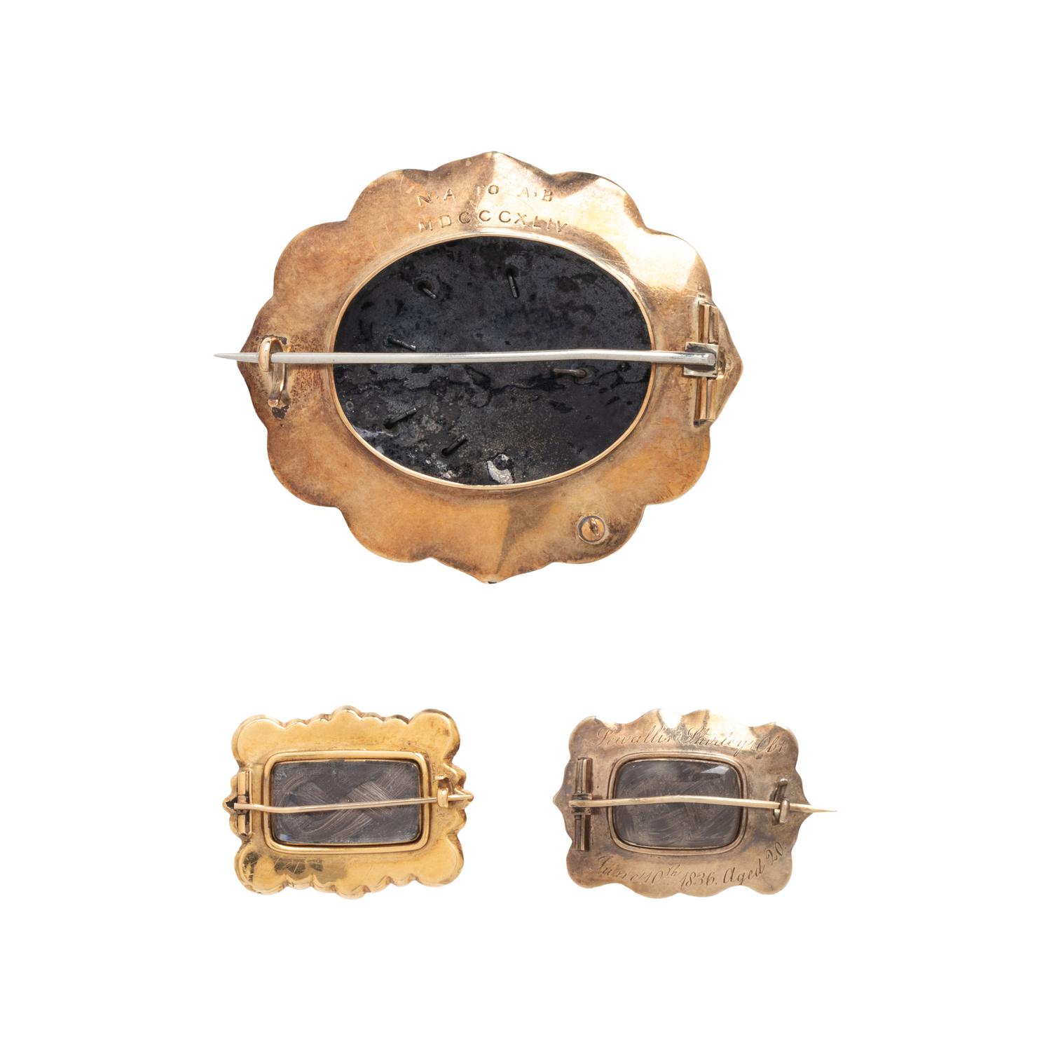 COLLECTION OF VICTORIAN, YELLOW GOLD, ENAMEL AND DIAMOND PINS