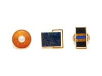 COLLECTION OF YELLOW GOLD AND GEMSTONE RINGS