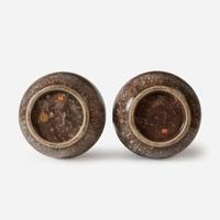 An unusual pair of mottled glaze "Arrow-Game" vases, Touhuping 投壶瓶一对