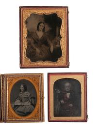 [EARLY PHOTOGRAPHY]. 20 half and quarter plate ambrotype portraits of men and women.