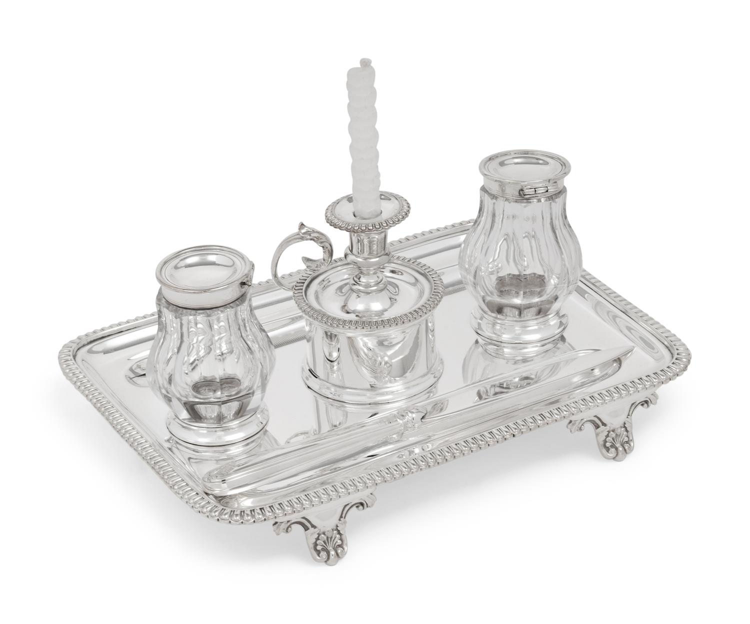 An Elkington Silver-Plate Standish