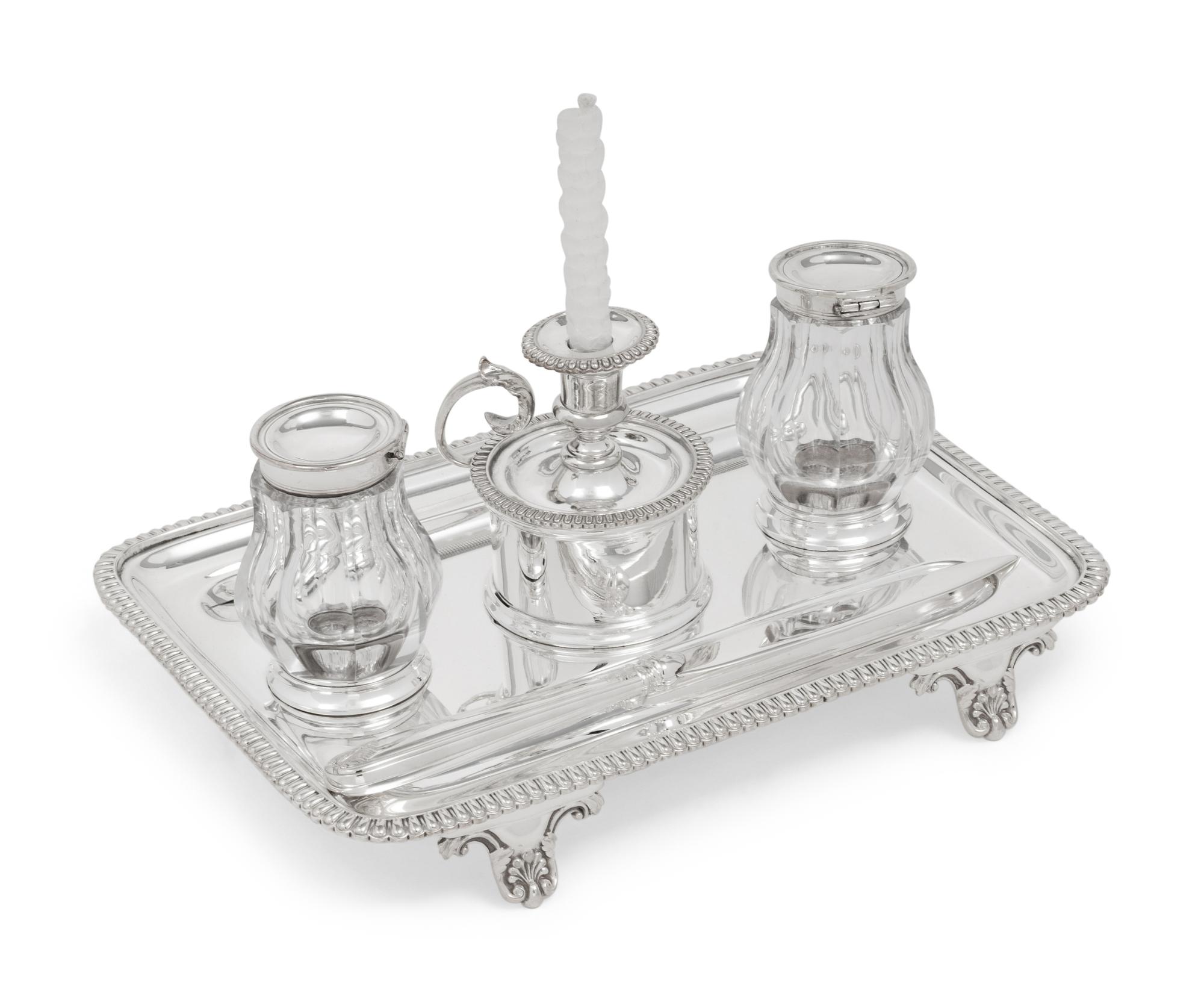 An Elkington Silver-Plate Standish