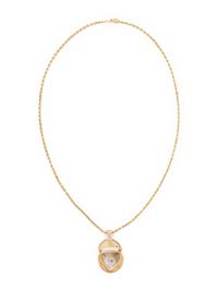 YELLOW GOLD AND RUTILATED QUARTZ PENDANT/NECKLACE
