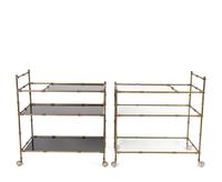 A Pair of Bronze Bar Carts — MID-2OTH CENTURY