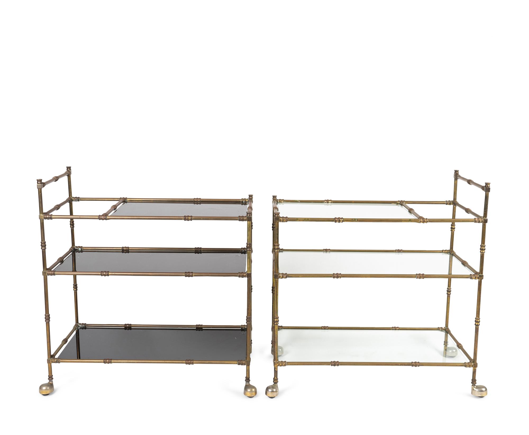 A Pair of Bronze Bar Carts — MID-2OTH CENTURY