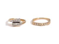 COLLECTION OF YELLOW GOLD AND DIAMOND RINGS
