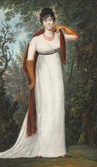 Two Reverse-Painted Glass Portraits of Madame and Monsieur Enfantin