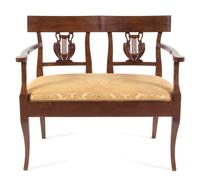 An Italian Neoclassical Fruitwood Settee Width 37 inches. — 19TH/20TH CENTURY