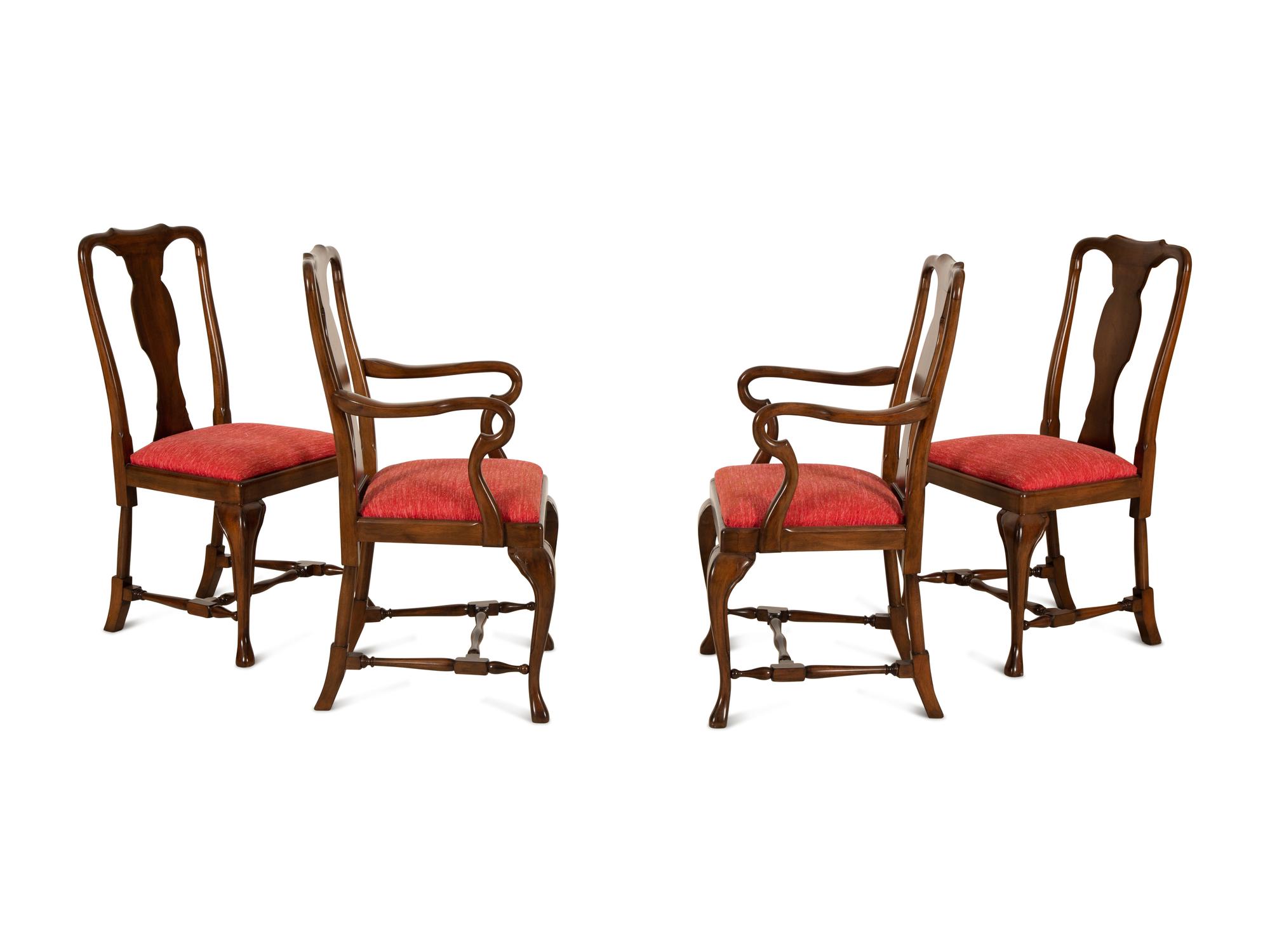 A Suite of Ten Queen Anne Style Mahogany Dining Chairs — 20th Century