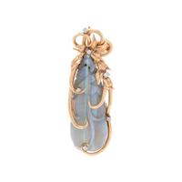 OPAL AND DIAMOND PENDANT/BROOCH