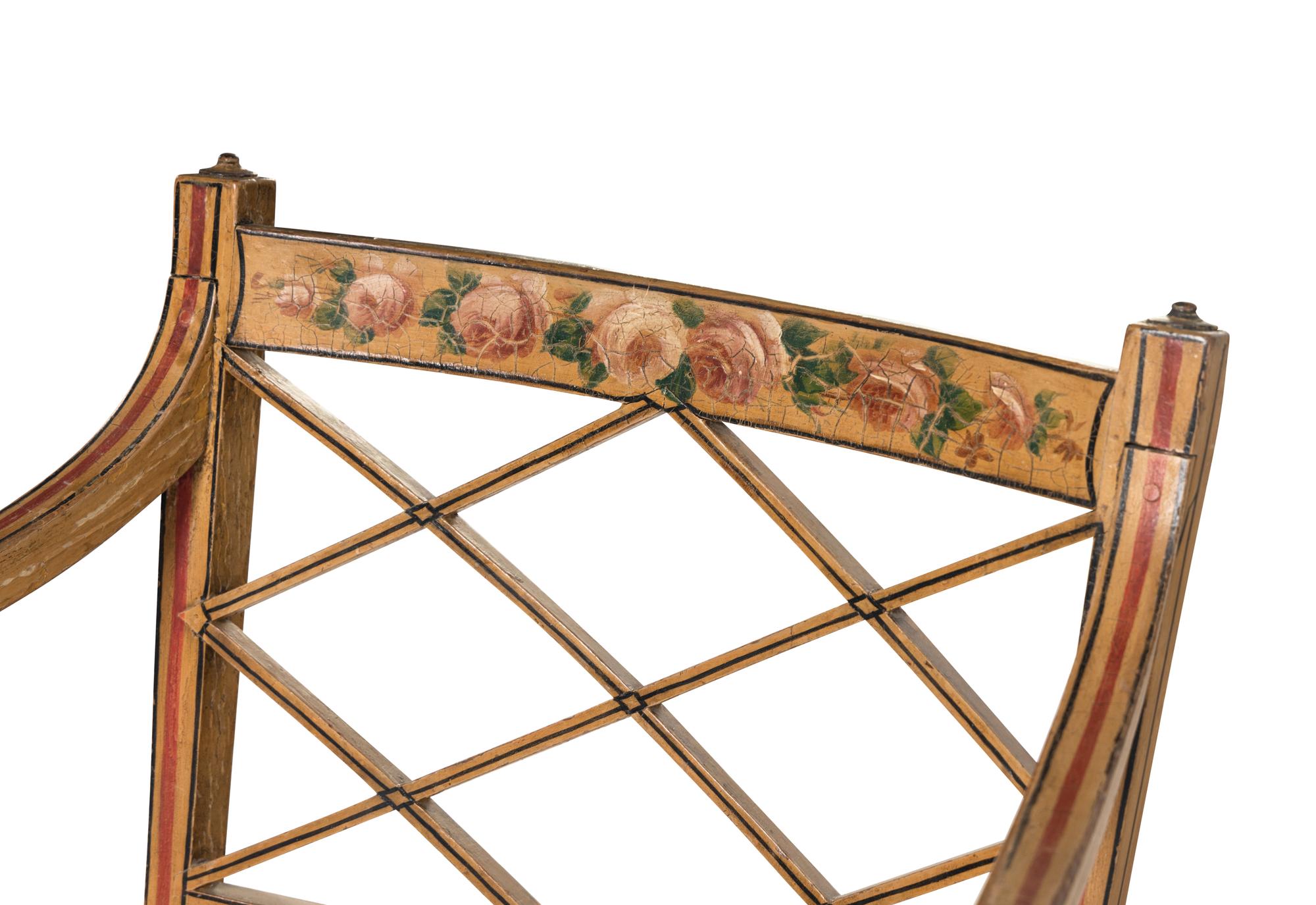 A Set of Six George III Painted Armchairs