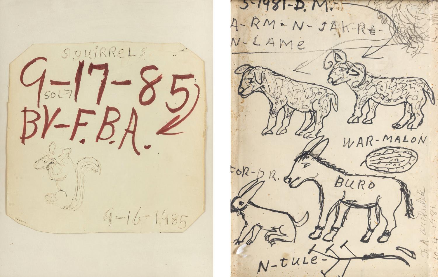 Buro , 1981 and Squirrels , 1985 (two works)