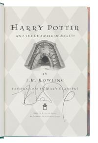 ROWLING, J.K. (b. 1965). A group of the first 3 Harry Potter titles, ALL SIGNED, comprising: