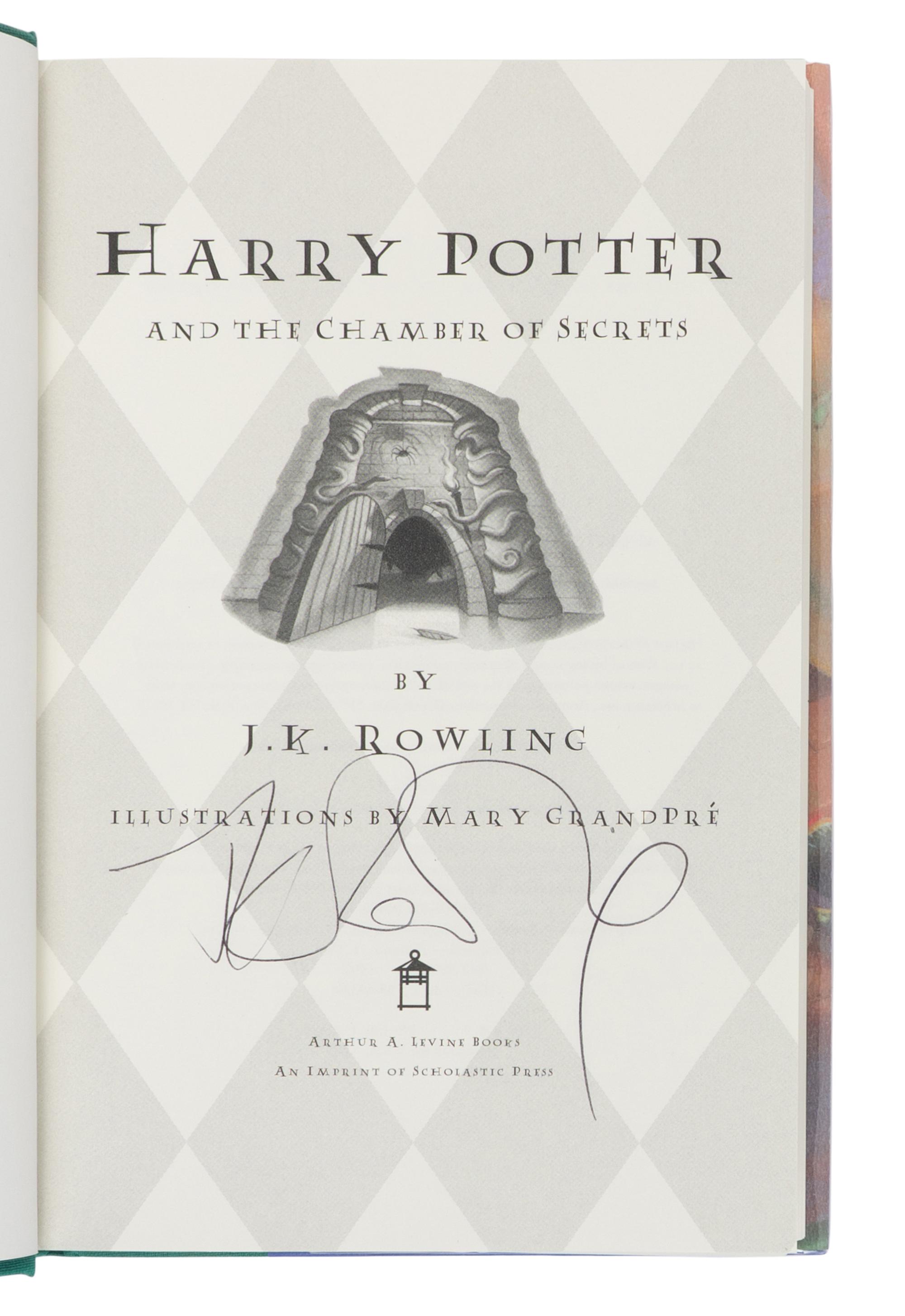 ROWLING, J.K. (b. 1965). A group of the first 3 Harry Potter titles, ALL SIGNED, comprising: