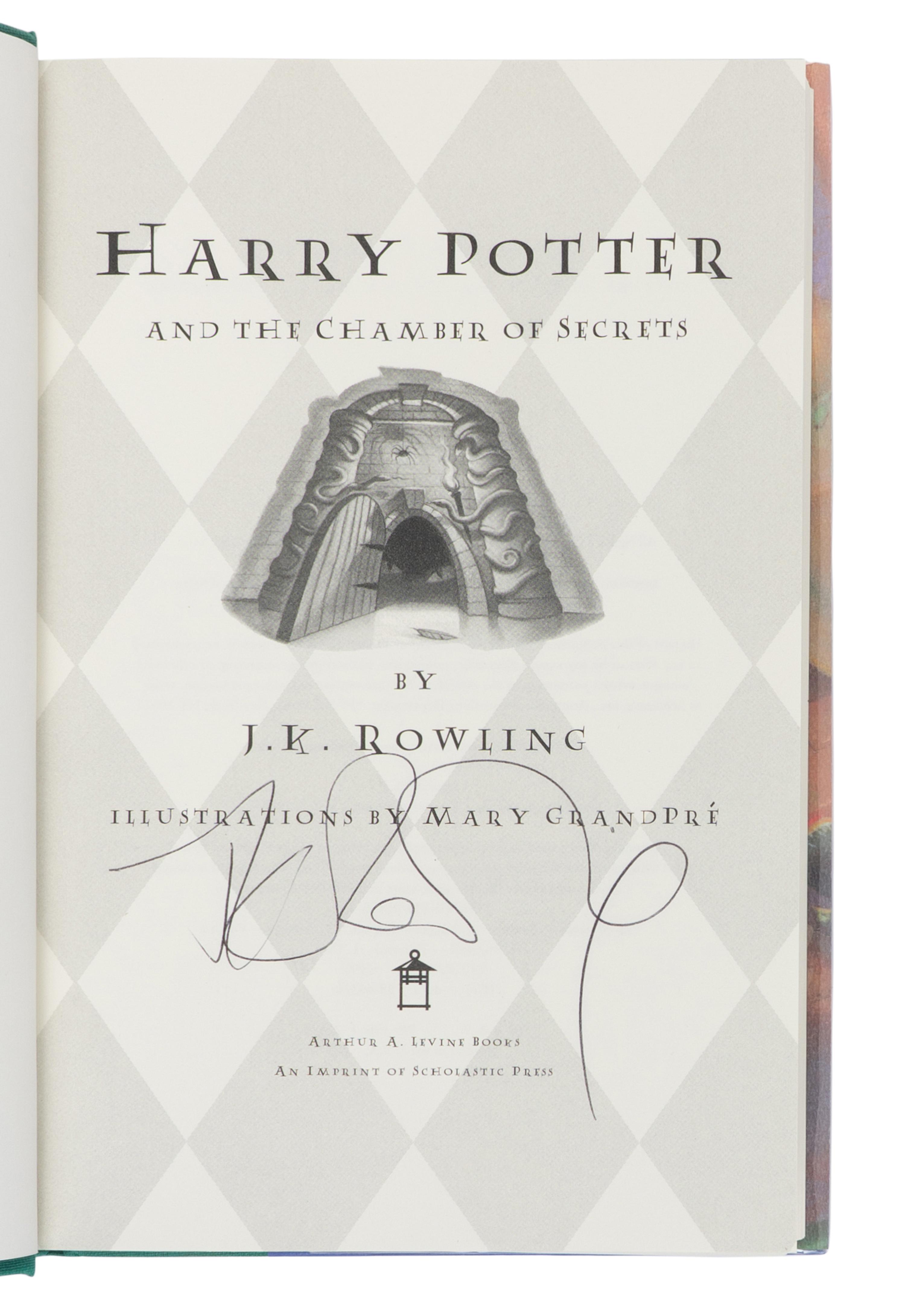 ROWLING, J.K. (b. 1965). A group of the first 3 Harry Potter titles, ALL SIGNED, comprising: