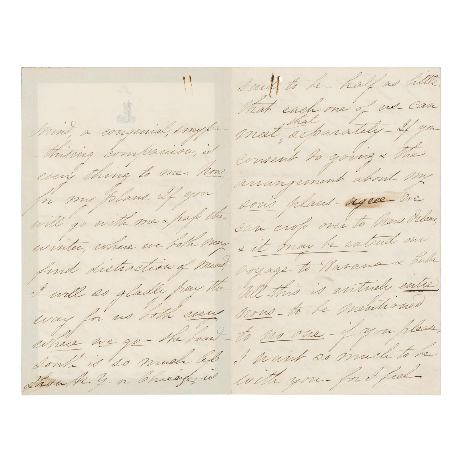 LINCOLN, Mary Todd (1818-1882). Autograph letter signed ("M.L.") to Rhoda White, Chicago, 8 December 1871.