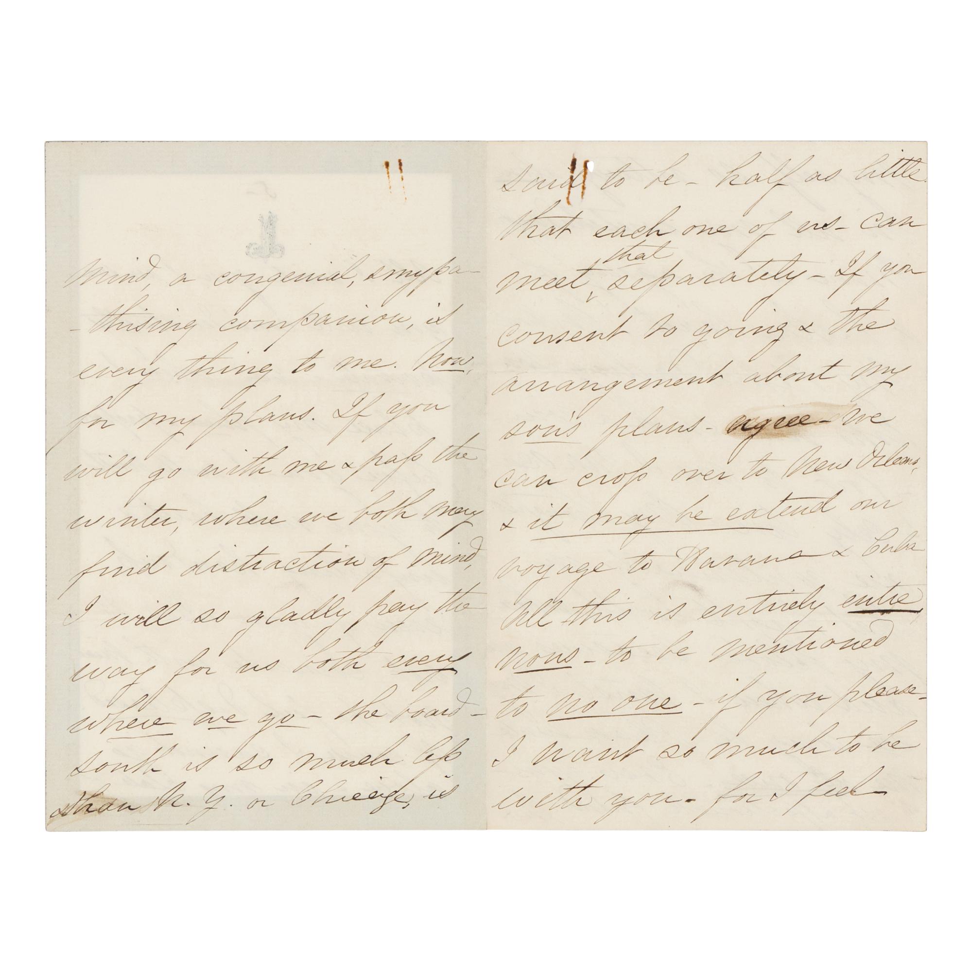 LINCOLN, Mary Todd (1818-1882). Autograph letter signed ("M.L.") to Rhoda White, Chicago, 8 December 1871.