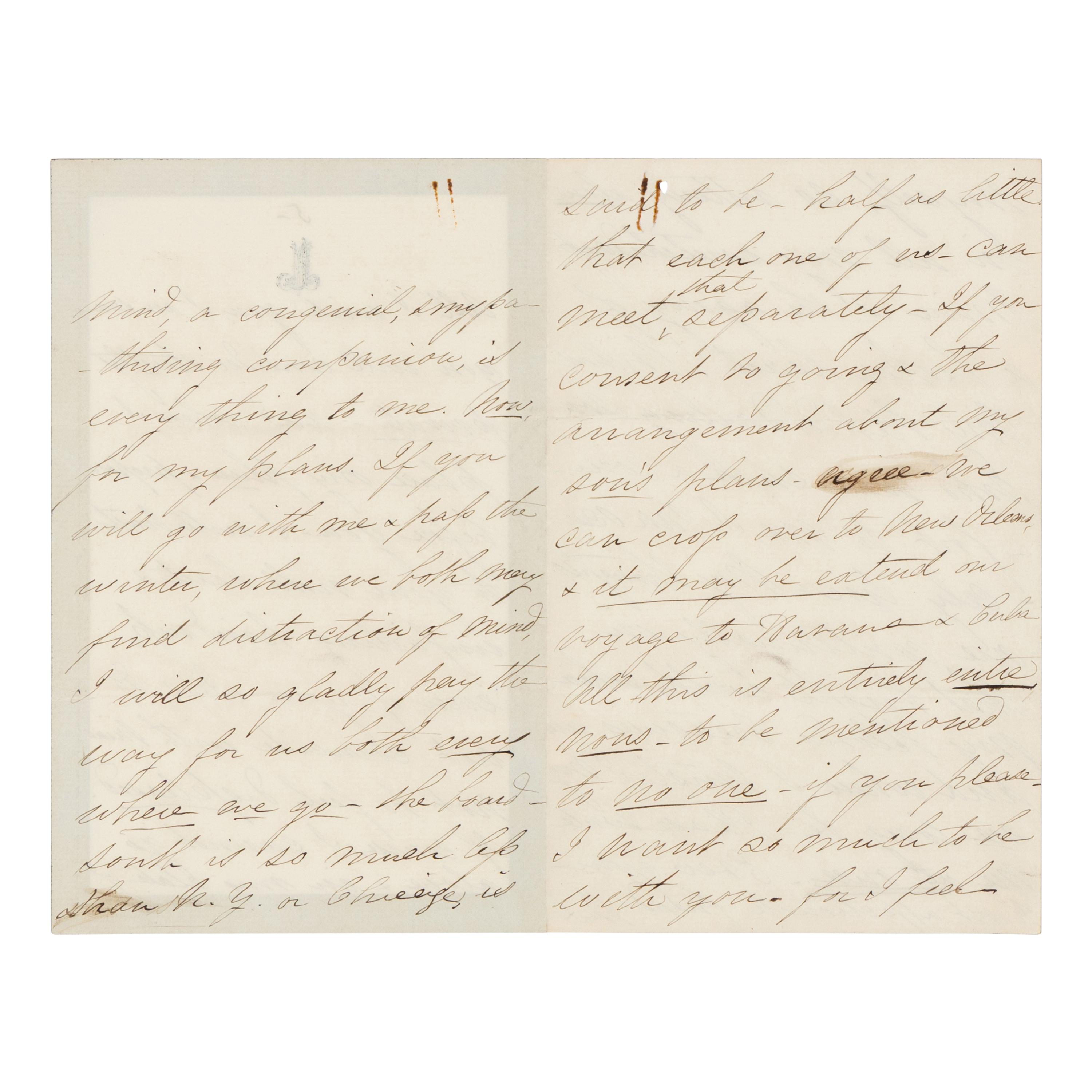 LINCOLN, Mary Todd (1818-1882). Autograph letter signed ("M.L.") to Rhoda White, Chicago, 8 December 1871.