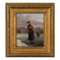 German/Austrian, 19th Century — Winter Outings (a pair of works)