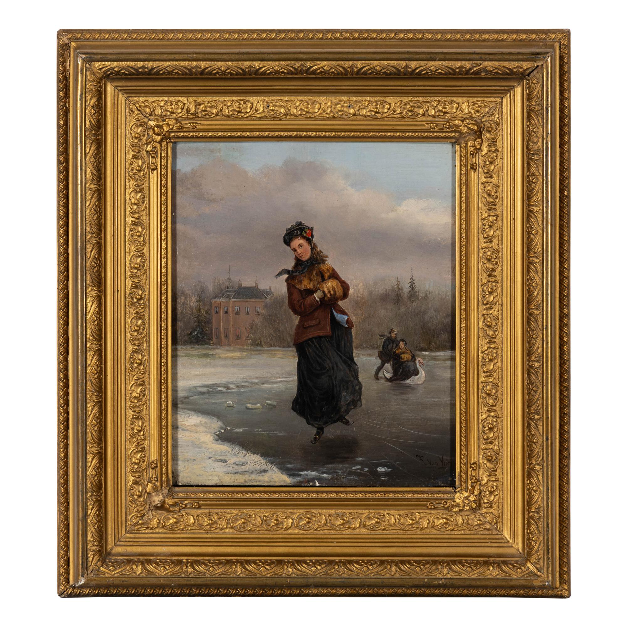 German/Austrian, 19th Century — Winter Outings (a pair of works)