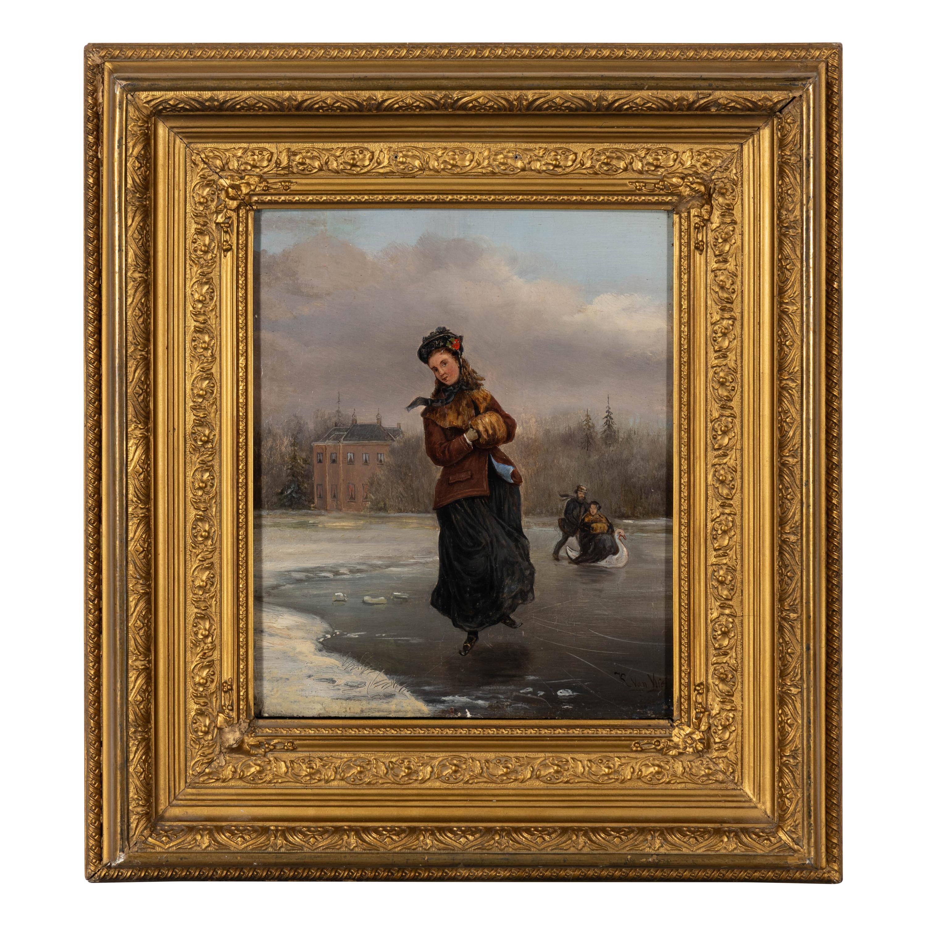 German/Austrian, 19th Century — Winter Outings (a pair of works)