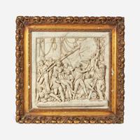 After John Edward Carew (Irish, 1782-1868) A Composition Plaque Depicting the Death of Admiral Lord Nelson, early 20th century