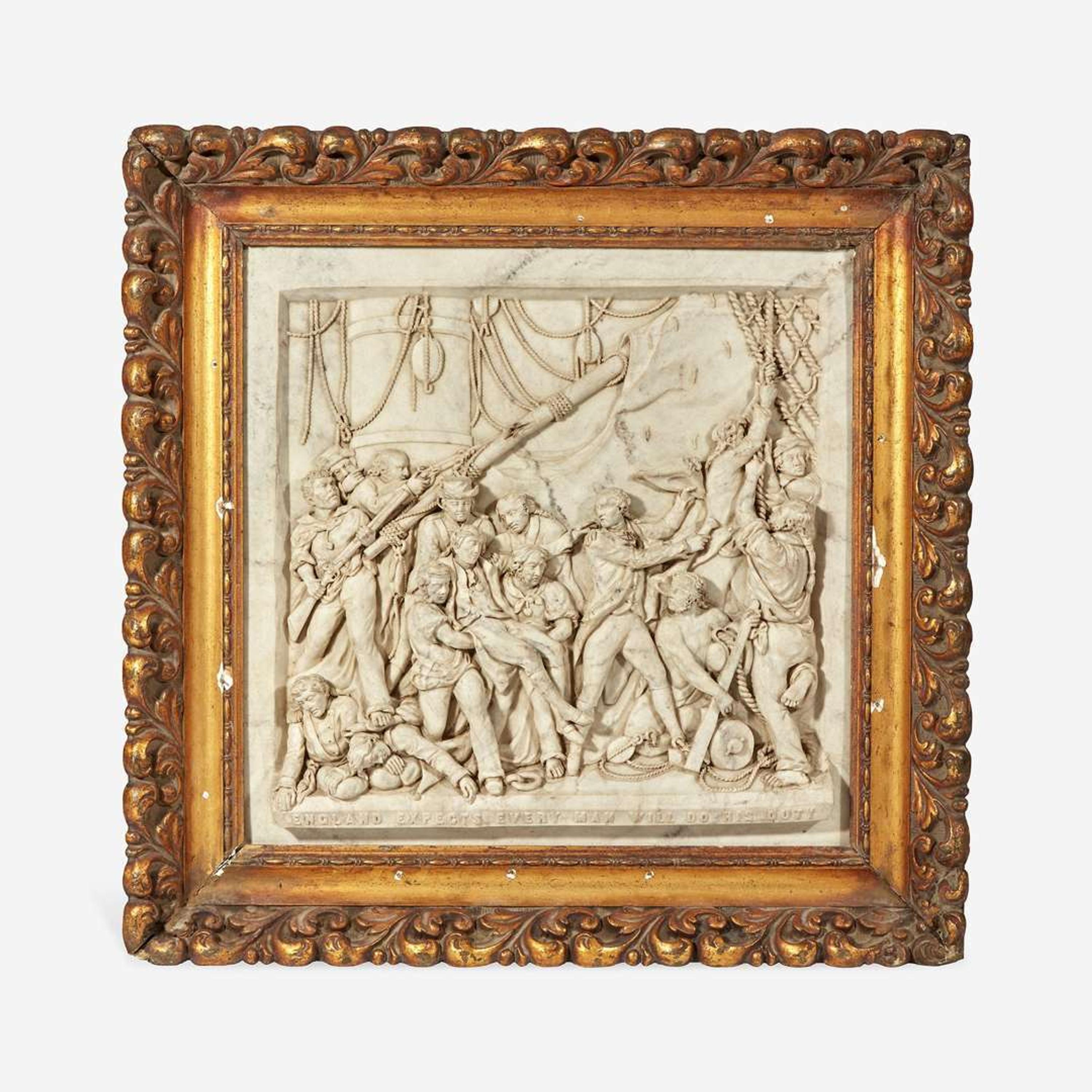 After John Edward Carew (Irish, 1782-1868) A Composition Plaque Depicting the Death of Admiral Lord Nelson, early 20th century