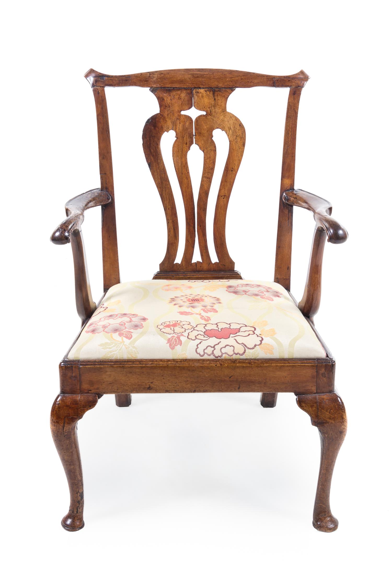 A George II Mahogany Armchair — LATE 18TH CENTURY