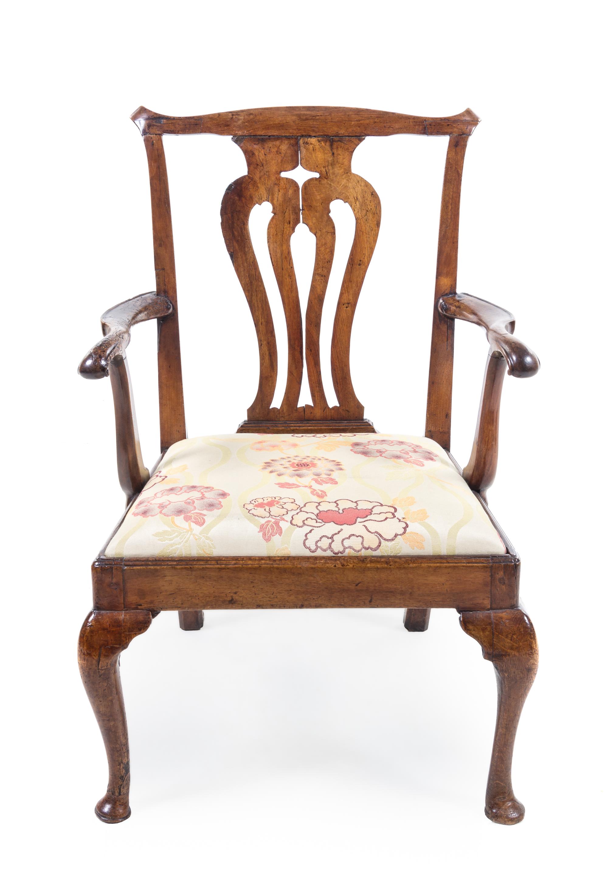 A George II Mahogany Armchair — LATE 18TH CENTURY