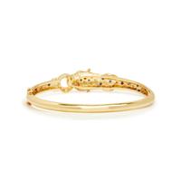 YELLOW GOLD AND GEMSTONE PANTHER BANGLE BRACELET
