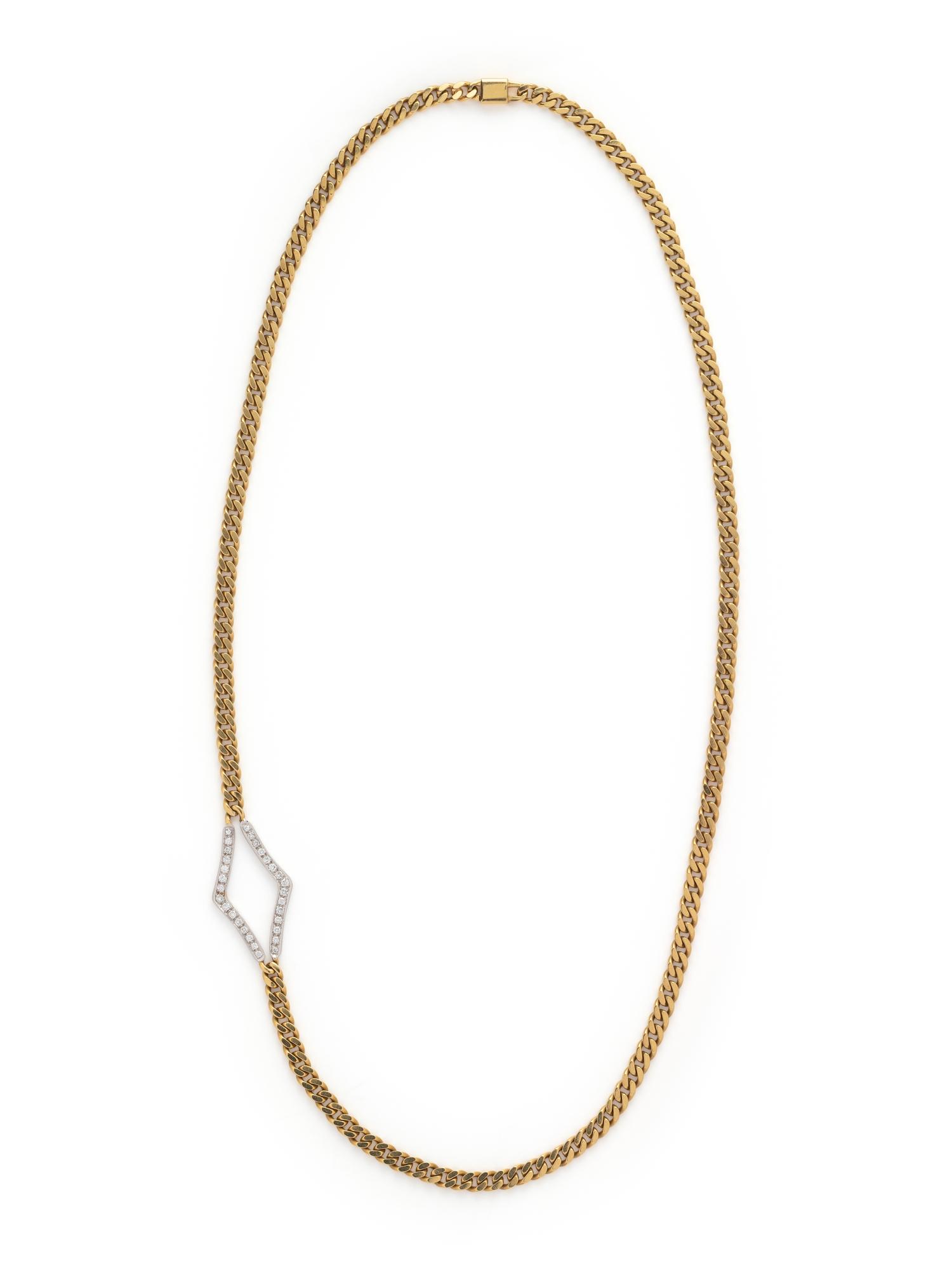 CHIMENTO, BICOLOR GOLD AND DIAMOND NECKLACE