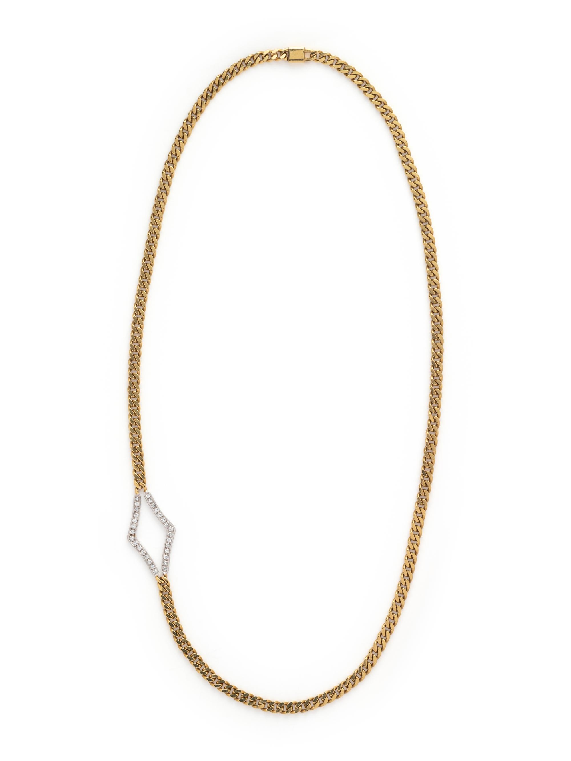 CHIMENTO, BICOLOR GOLD AND DIAMOND NECKLACE