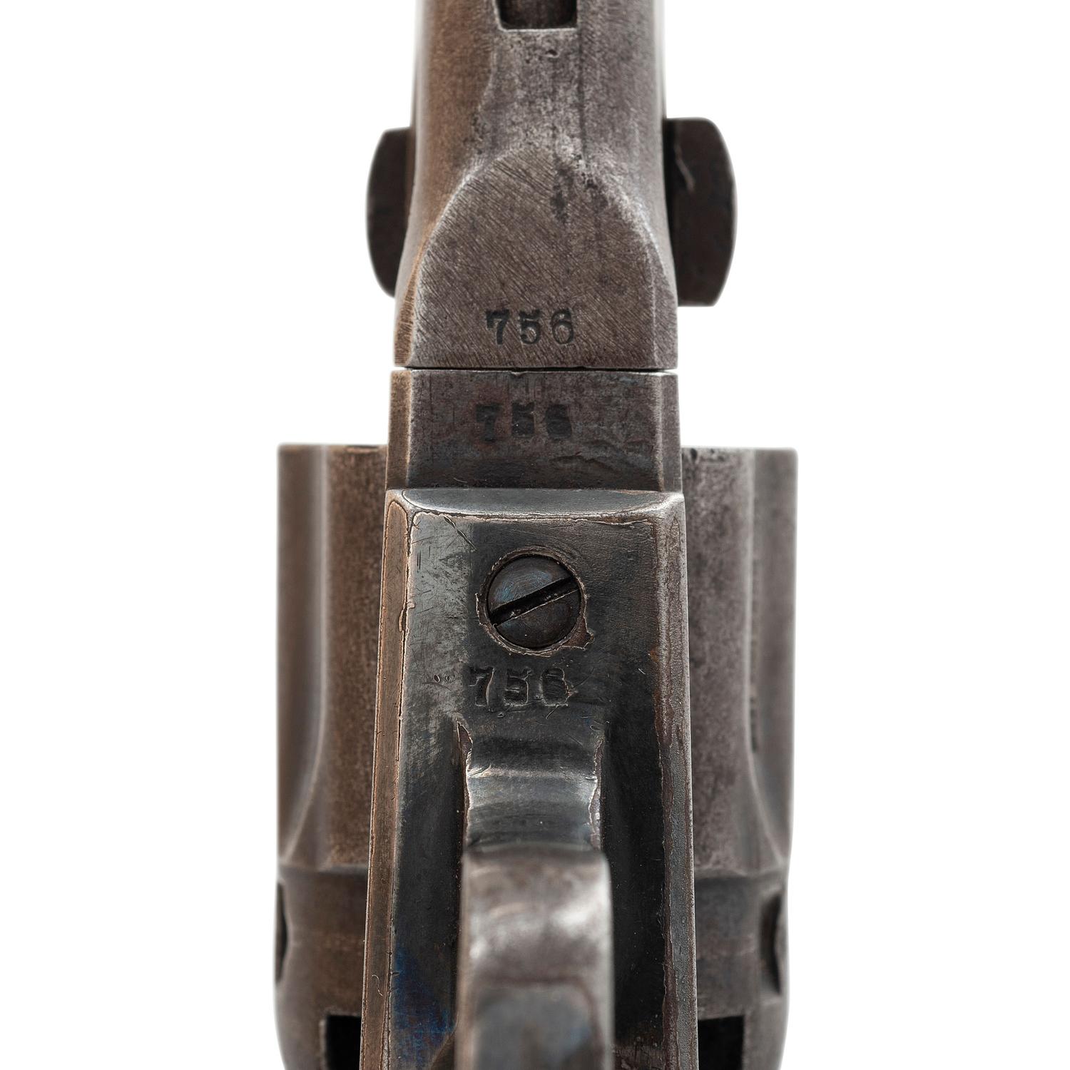 Gettysburg Used and Published Colt Model 1862 Police Revolver Inscribed to A.W. Tebbets by the Boston Printers