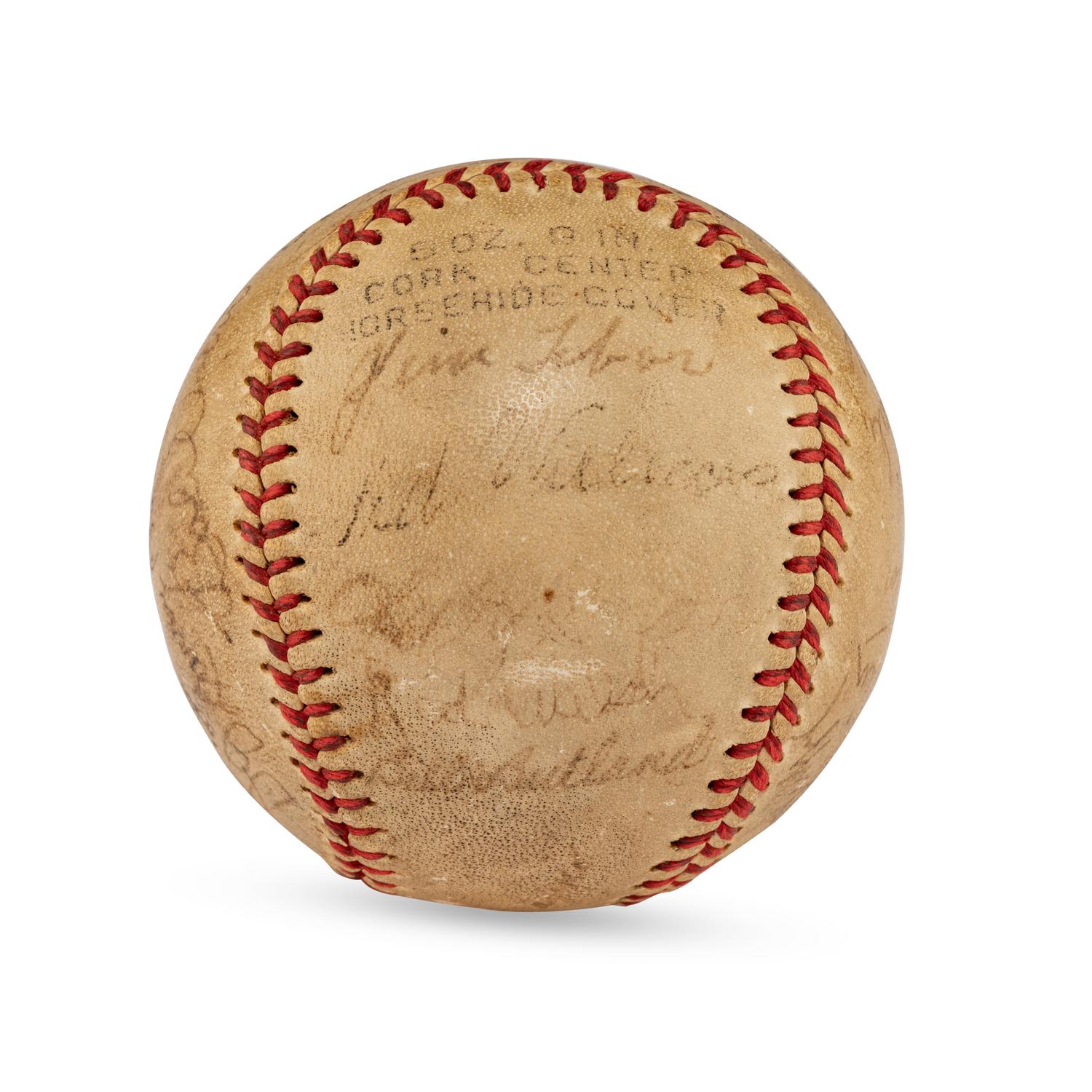 A 1941 Boston Red Sox Team Signed Autograph Baseball Featuring Jimmie Foxx and Ted Williams (Beckett Authentication Services Letter of Authenticity)