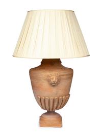 A Terra Cotta Baluster-Form Urn Mounted as a Lamp