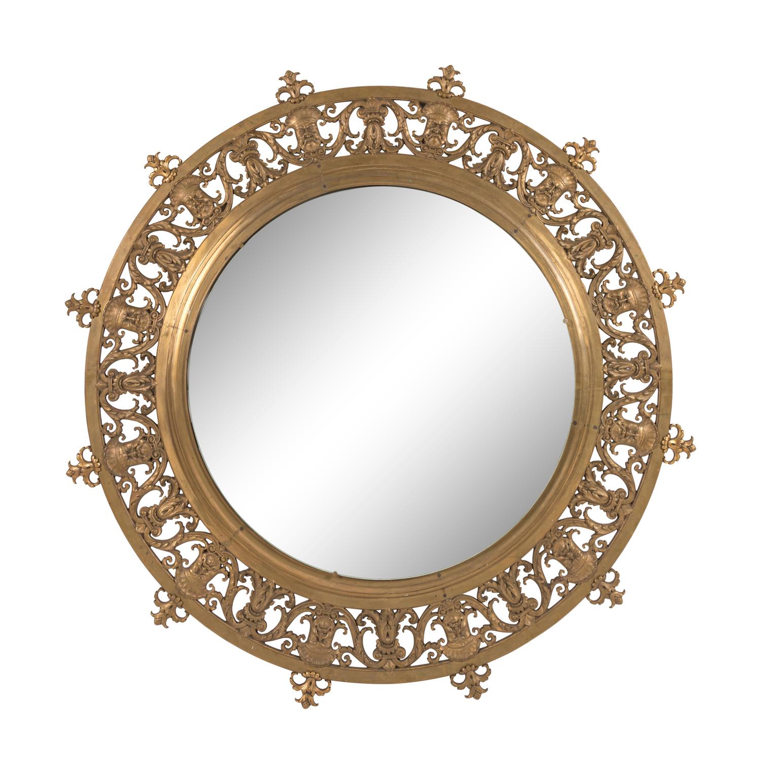 A Neoclassical Style Bronze Mirror