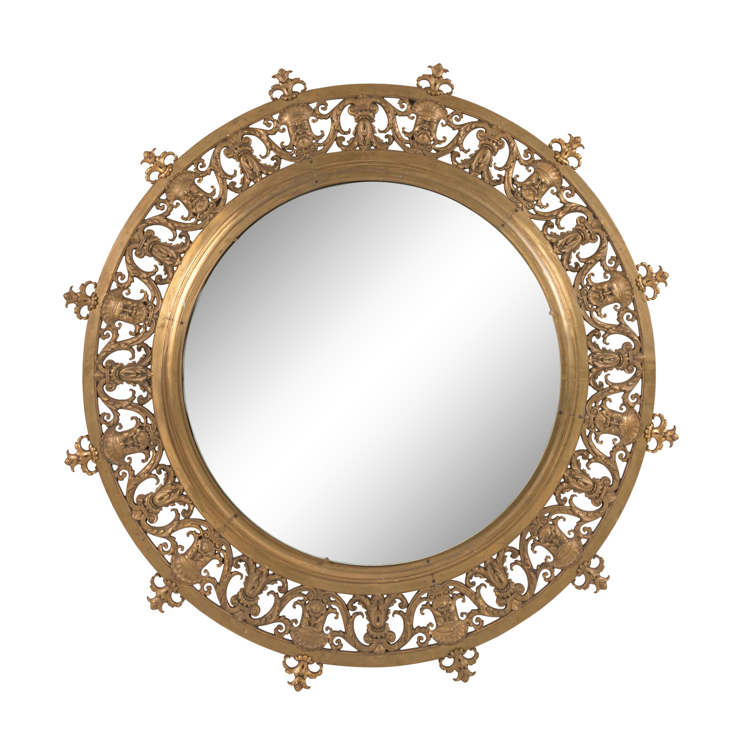 A Neoclassical Style Bronze Mirror